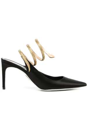 RENE CAOVILLA Cleo 80mm rhinestone-embellished satin pumps
