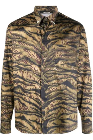 Roberto Cavalli Tiger-print cotton shirt