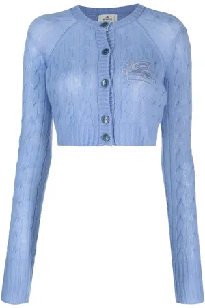 Etro Logo-embroidered cropped cardigan