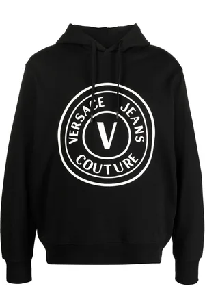 VERSACE Logo-print cotton hoodie