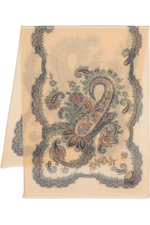 Etro Graphic-print frayed cashmere scarf