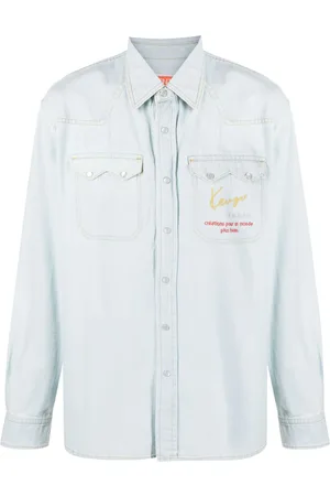 Kenzo Cowboy logo-embroidered denim shirt