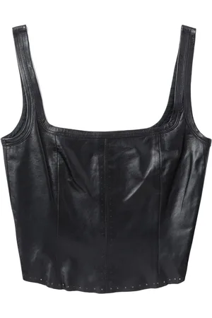 Helmut Lang Leather sleeveless corset top