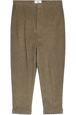 Ami Corduroy box-pleated tapered trousers