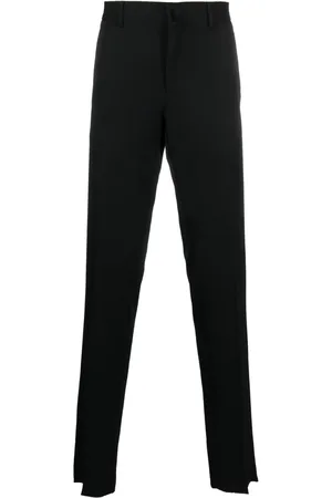 Lanvin Satin-trim tailored wool trousers