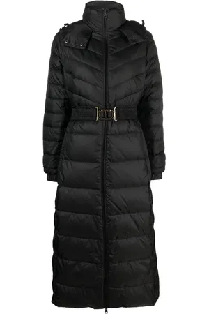 Twin-Set Hooded belted puffer coat
