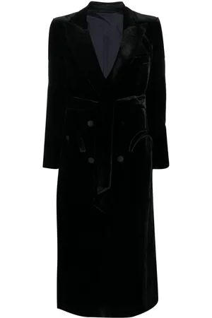 Blazé Milano Double-breasted velvet midi dress