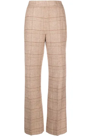 Twin-Set Plaid-check flared trousers