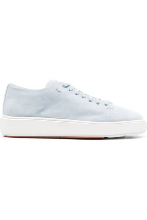 santoni Logo-debossed leather sneakers
