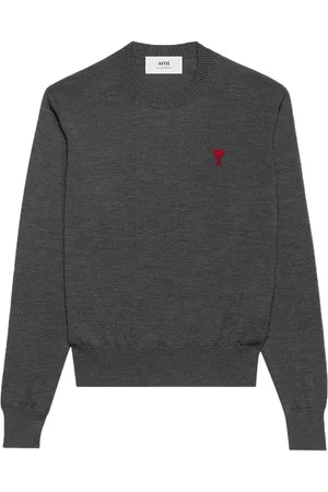Ami Logo-embroidered wool jumper