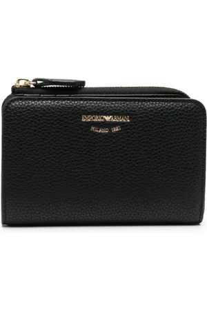 Emporio Armani Engraved-logo leather cardholder