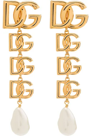 Dolce & Gabbana DG Logo pearl-embellished earrings