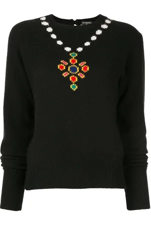 CHANEL 1995 intarsia knit jumper
