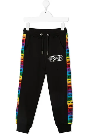 GCDS Rainbow logo-tape track pants