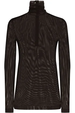Dolce & Gabbana Sheer half-zip mesh top