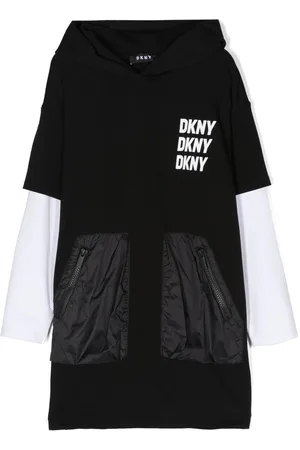 DKNY Layered hooded sweater dress