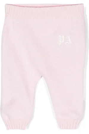 Palm Angels Logo-embroidered knitted trousers
