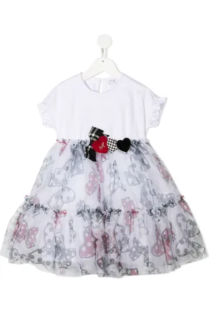 MONNALISA Bow print flared dress