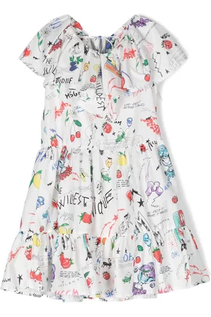 Msgm Hand-painted ruffled dress