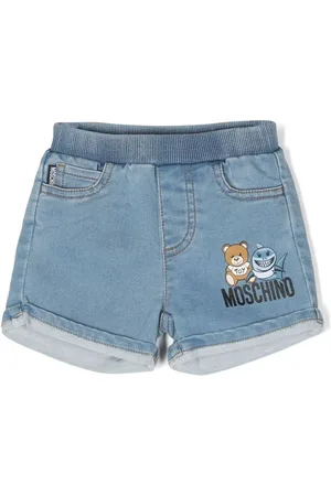 Moschino Teddy-shark denim shorts