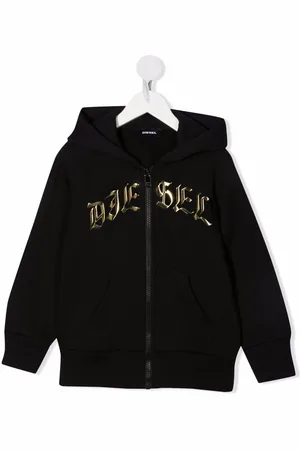 Diesel Gothic logo zipped hoodie