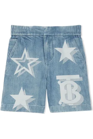 Burberry Logo star-print denim shorts