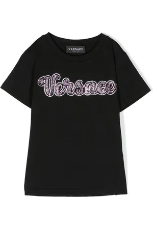 VERSACE Crystal-embellished logo T-shirt