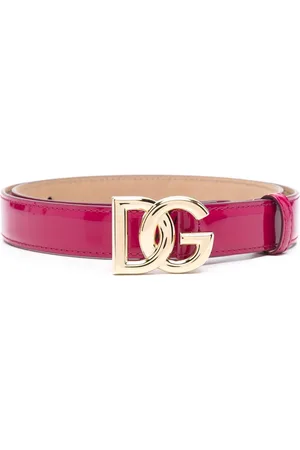 Dolce & Gabbana Patent leather logo-buckle belt