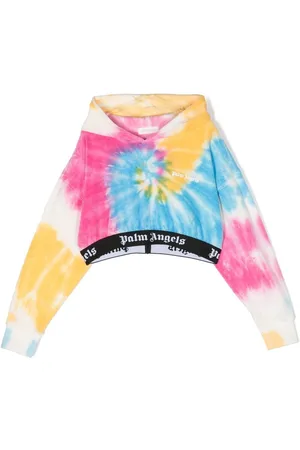 Palm Angels Cropped tie-dye hoodie