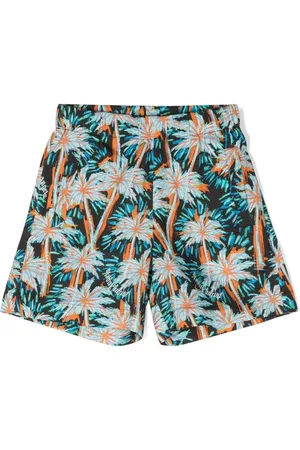 Palm Angels Palm tree-print cotton shorts