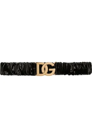 Dolce & Gabbana DG-logo patent leather belt