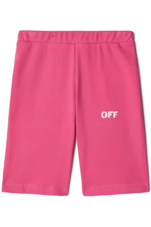 OFF-WHITE Logo-stamp cotton track shorts
