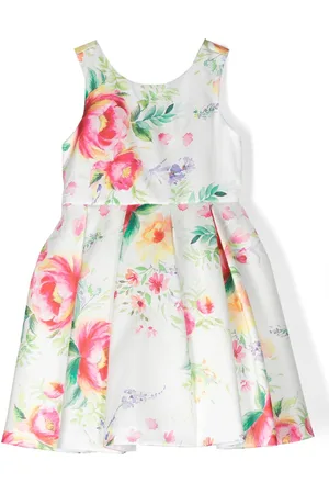 Abel & Lula Bow-embellished pleated dress