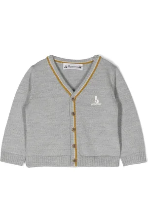 BONPOINT Embroidered-logo striped cardigan