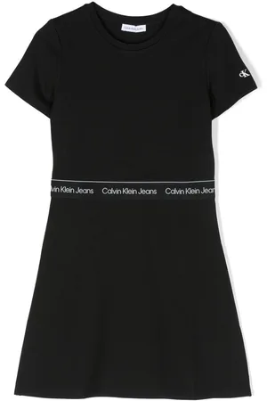 Calvin Klein Logo-waistband short-sleeve dress