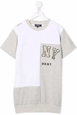 DKNY TEEN logo-embroidered two-tone minidress