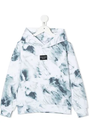 Calvin Klein Tie-dye logo-patch hoodie