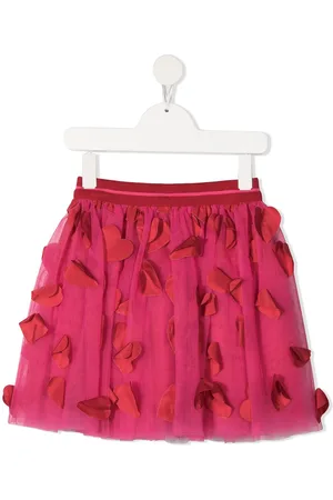 Simonetta Heart appliqué tulle skirt