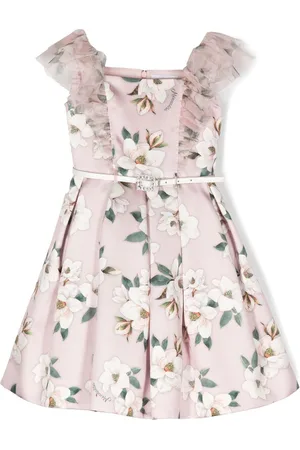 MONNALISA Floral-print belted sleeveless dress