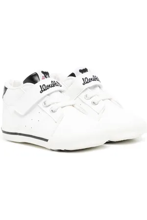 Miki House Embroidered touch-strap sneakers