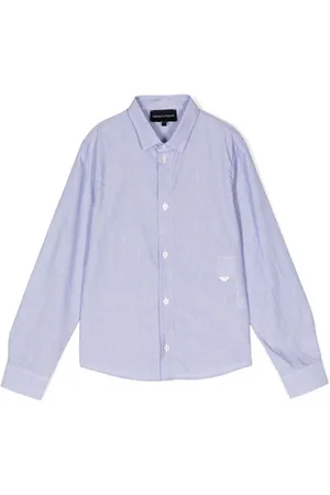 Emporio Armani Embroidered-logo polka-dot shirt