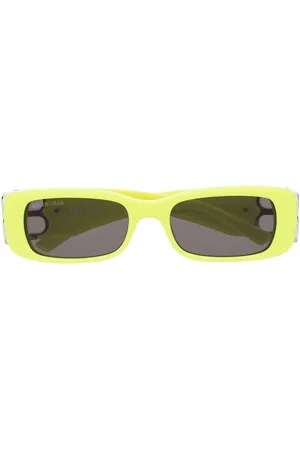 Balenciaga Logo-plaque rectangle-frame sunglasses