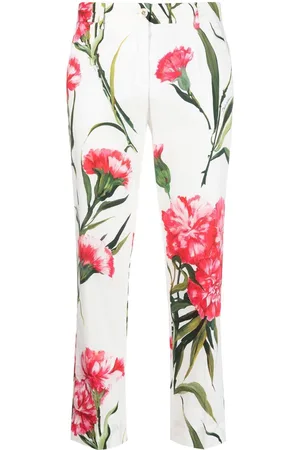 Dolce & Gabbana Carnation-print cropped trousers