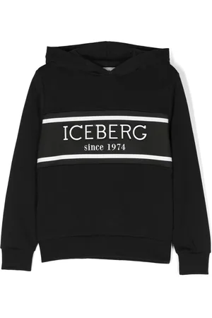 Iceberg Logo-tape jersey hoodie