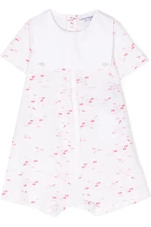 Emporio Armani All-over fish print cotton romper
