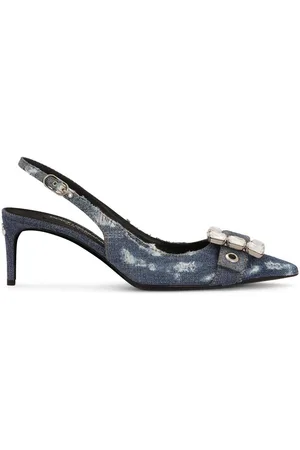 Dolce & Gabbana 60mm patchwork-denim slingback pumps