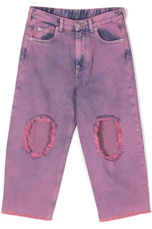 Maison Margiela Ripped-detail straight-leg jeans
