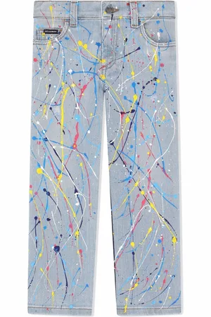 Dolce & Gabbana Stonewashed paint-splatter jeans