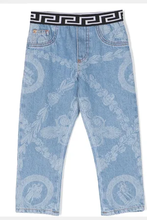 VERSACE Greca.print waistband jeans