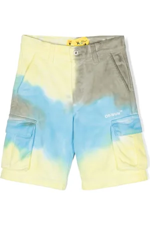 OFF-WHITE Tie-dye cotton cargo shorts